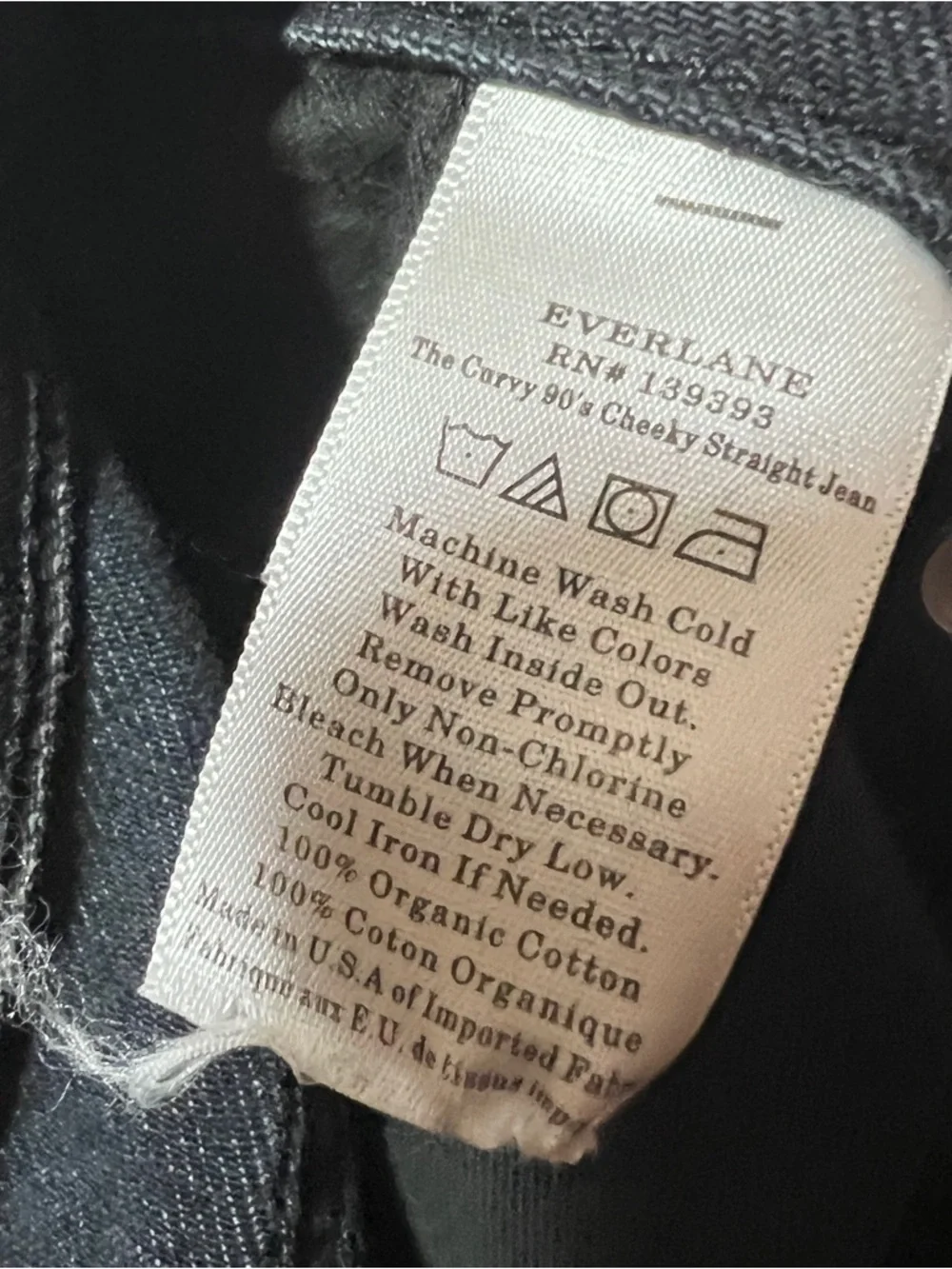 EVERLANE Curvy 90s Cheeky Straight Jeans Organic Cotton Size 27R